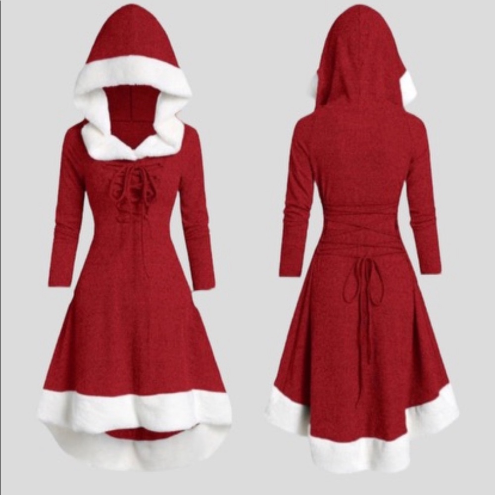 NWT Red Hooded Midi Dress!!!